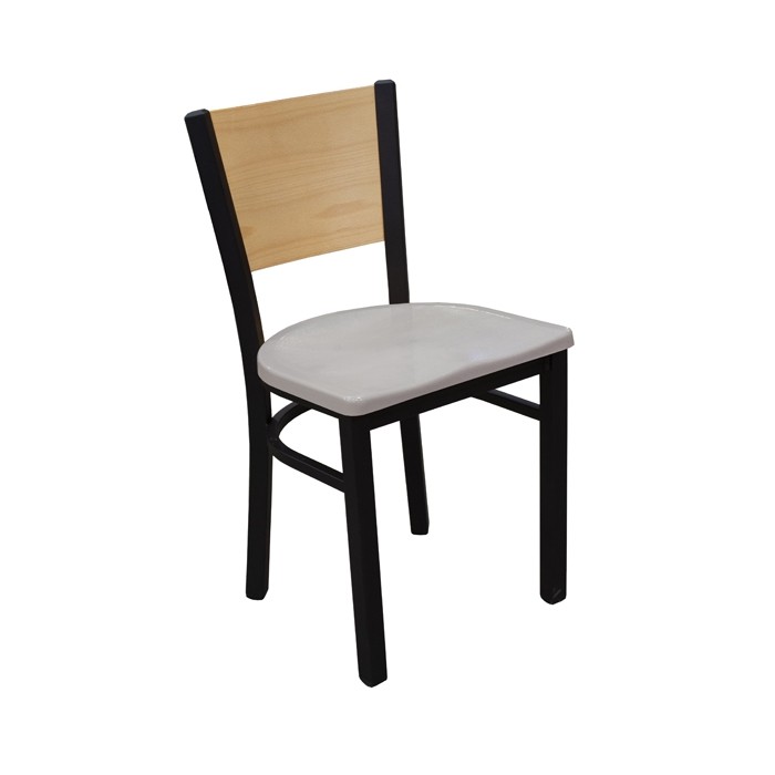 Onyx Black frame, Concrete composite seat, Natural oak back