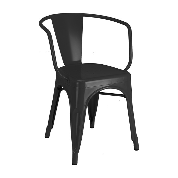 Calais arm chair - front angle - black