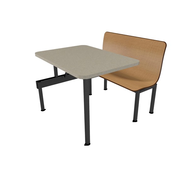 Monticello Maple benches, Bronze Legacy table top with matching laminate edge