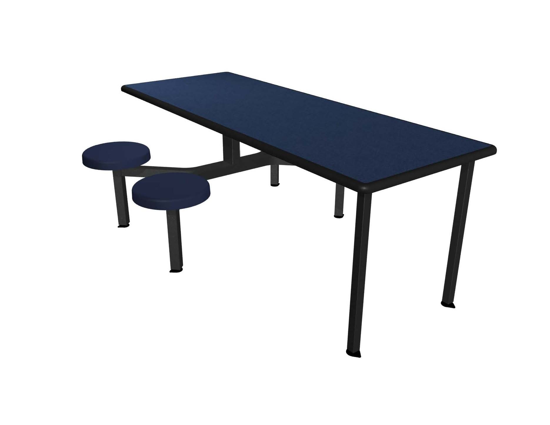 Navy Legacy laminate table top, Black Dur-A-Edge®, Composite button seat in Navy