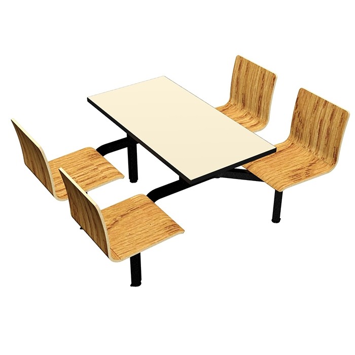 Wallaby laminate table, Black Dur-A-Edge, Natural Oak laminate chairhead