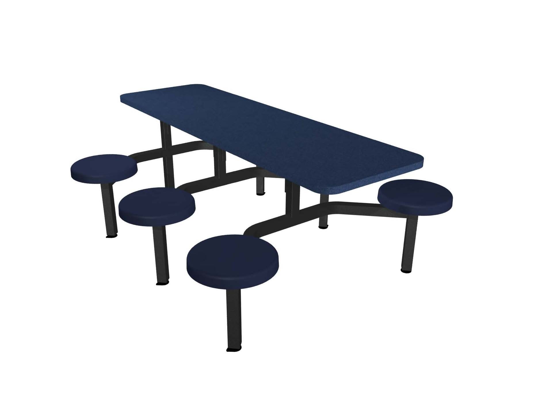 Navy Legacy laminate table top and edge, Composite button seat in Navy