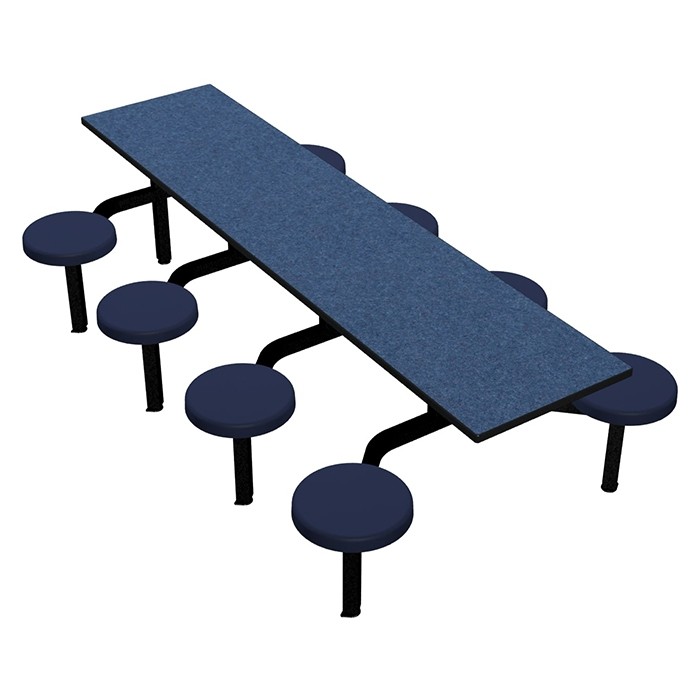 Navy Legacy laminate table top, Black Dur-A-Edge®, composite button seat in Navy