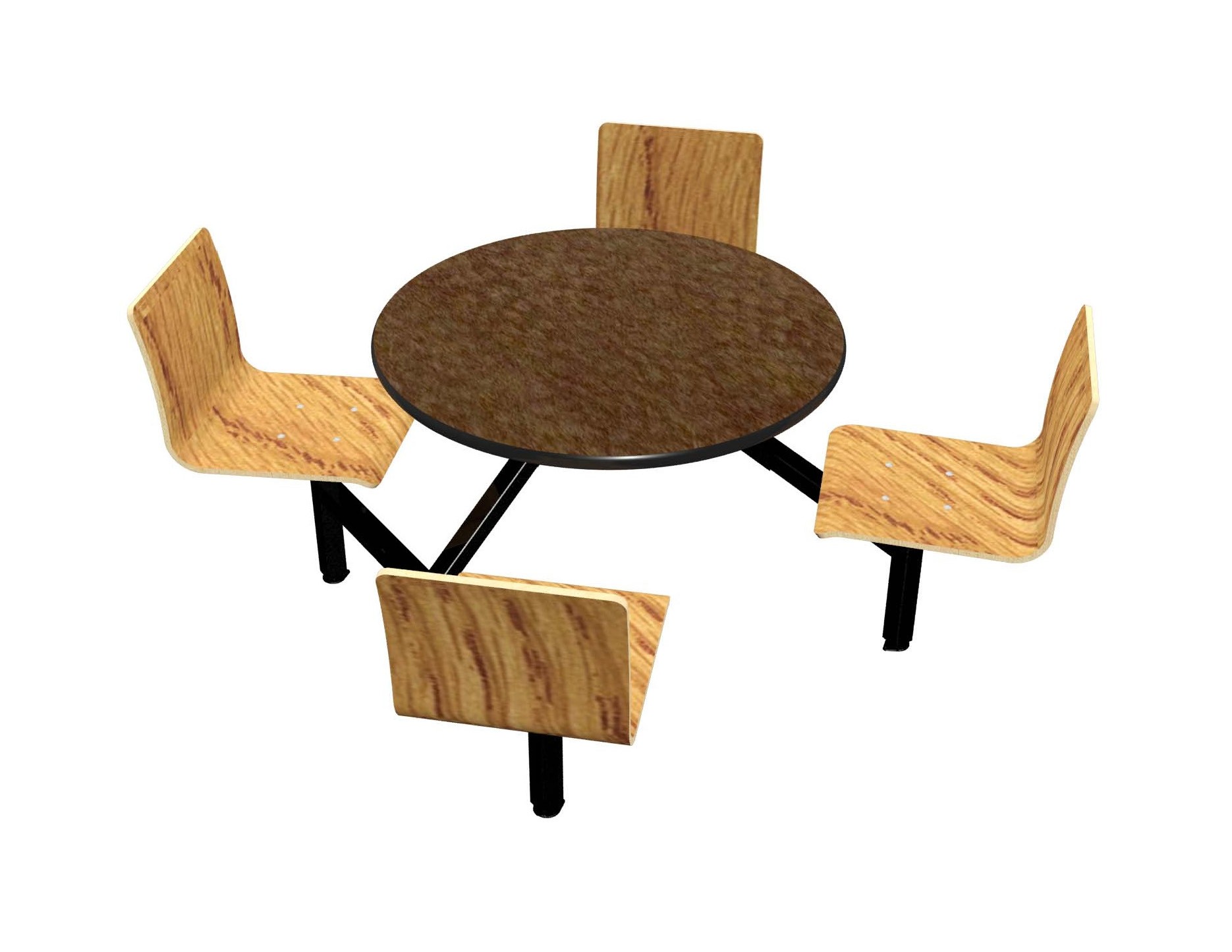 Morro Zephyr laminate table, Black Dur-A-Edge, Natural Oak laminae chairhead