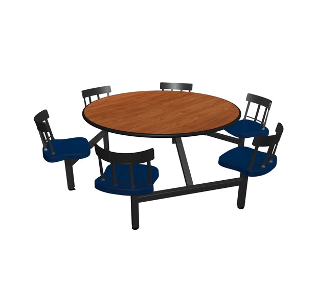 Wild Cherry laminate table top, Black Dur-A-Edge®, Country chairhead with Atlantis seat