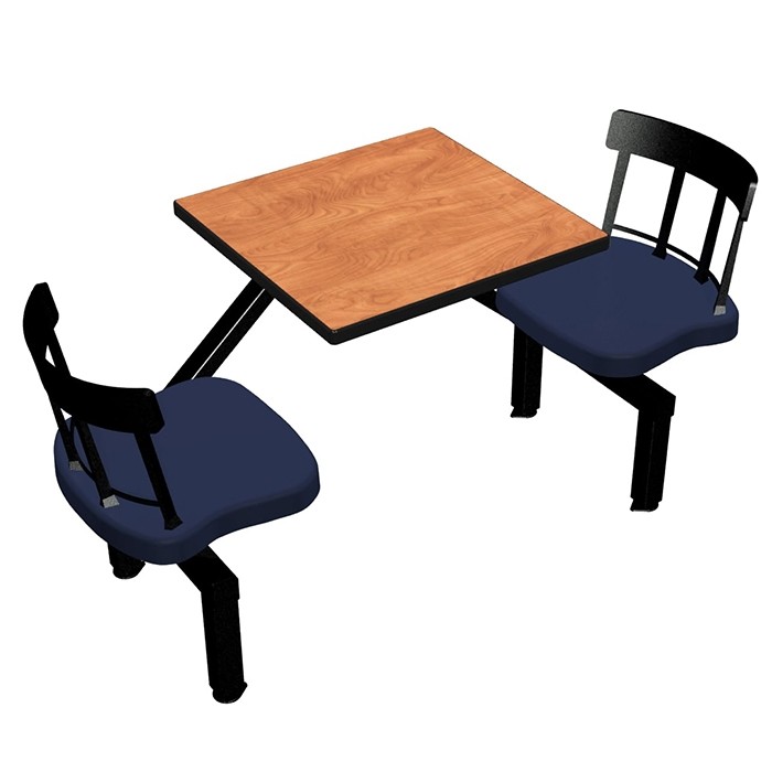 Wild Cherry table top, Black Dur-A-Edge®, Country chairhead with Atlantis composite seat