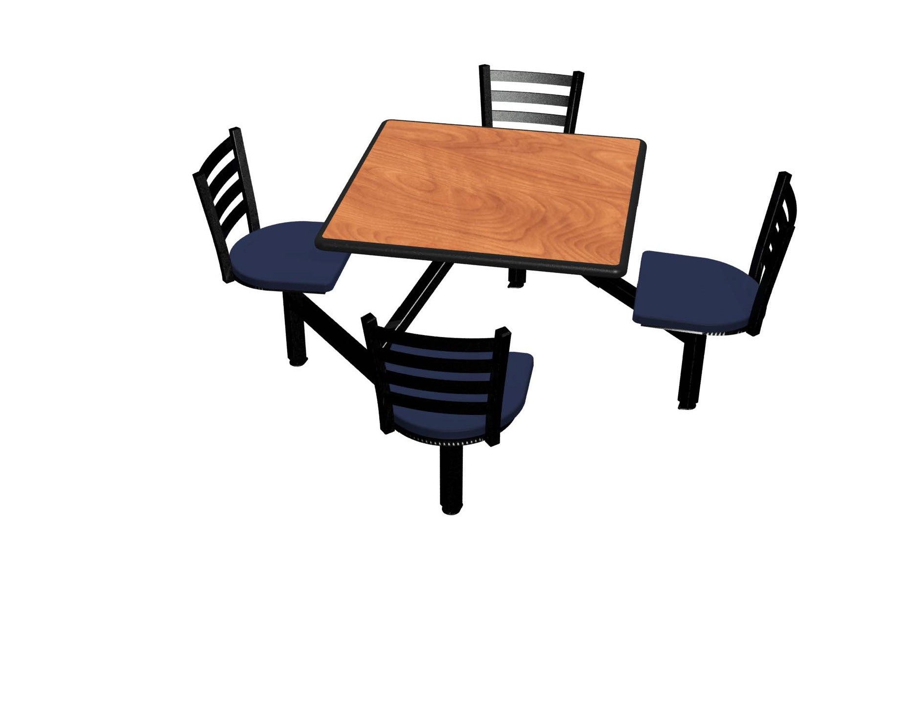 Wild Cherry laminate table top, Black Dur-A-Edge®, Encore chairhead with Atlantis seat