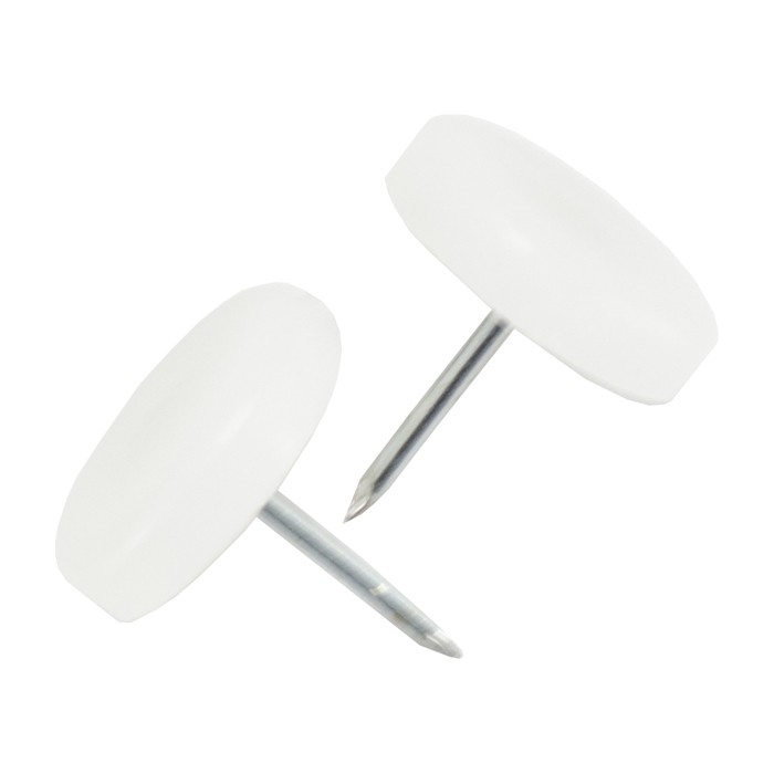 Chair Glide 7/8" Single Prong - White Plastic