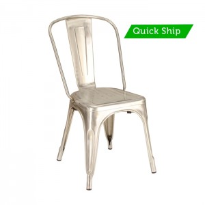 Paris metal chair with galvanized finish - quick ship
