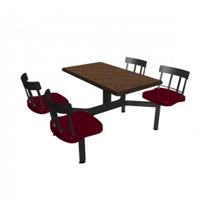 Windswept Bronze laminate table top, Black Dur-A-Edge®, Country chairhead with Burgundy composite seat