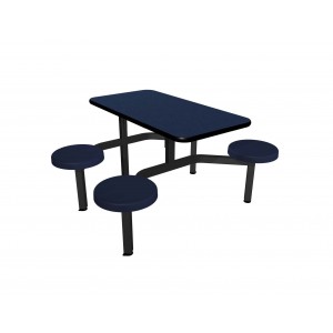 Navy Legacy laminate table top, Black Dur-A-Edge®, Composite button seat in Navy