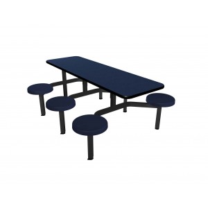 Navy Legacy laminate table top, Black Dur-A-Edge®, composite seat in Navy
