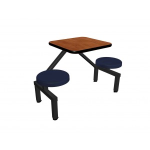 Jupiter Two Seat unit with Wild Cherry laminate Black vinyl edge table and Atlantis composite seat