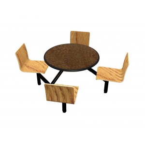 Morro Zephyr laminate table, Black Dur-A-Edge, Natural Oak laminae chairhead