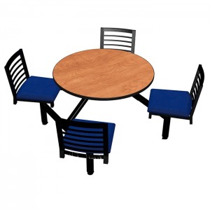  Wild Cherry laminate table top, Black Dur-A-Edge® , Latitude chairhead with Bluejay seat