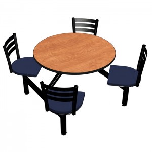 Wild Cherry laminate table top, Black Dur-A-Edge® , Quest chairhead with Atlantis seat
