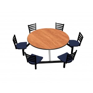Wild Cherry laminate table, Black vinyl edge, Latitude chairhead with Bluejay seat