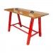Solid Beech top with Fawn stain, Red gloss frame, with optional power package