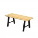 Atlas dining height communal table, solid Beech top with natural stain, Onyx Black frame 