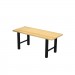 Hero communal table, dining height, solid beech top, Onyx black frame with Natural stain