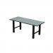 Hero dining height communal table, Black thin profile Dur-A-Edge, Onyx Black base