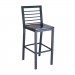 Barstool with Onyx Black frame with Slate vinyl upholstered seat