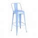 Calais Low Back Barstool - blue - front angle