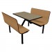 Monticello Maple benches, Bronze Legacy table top with Black Dur-A-Edge