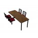 Windswept Bronze laminate table top, Black vinyl edge, Latitude chairhead with New Burgundy seat