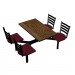 Windswept Bronze laminate table top, Black Dur-A-Edge®, Encore chairhead Burgundy Seat