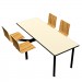 Wallaby laminate table, Black Dur-A-Edge®, Legacy chairhead in Natural Oak laminate