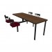 Windswept Bronze laminate table top, Black vinyl edge and Country chairhead with Burgundy composite seat