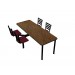 Plan ViewWindswept Bronze laminate table, Black vinyl edge, Encore chairhead with Burgundy composite seat