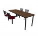 Windswept Bronze laminate table top, Black vinyl edge, Country chairhead with Burgundy composite seat