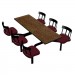 Windswept Bronze laminate table top, Black Thin Profile Dur-A-Edge®, Country chairhead with Burgundy composite seat