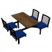 Windswept Bronze laminate table, Black Dur-A-Edge, Latitude chairhead with Blue Jay vinyl seat