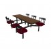 Windswept Bronze laminate table top, Black Dur-A-Edge®, and  Country chairhead with Burgundy composite seat