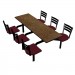 Windswept Bronze laminate table top, Black Dur-A-Edge®, Quest chairhead with Burgundy seat