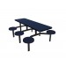 Navy Legacy laminate table top, Black Dur-A-Edge®, composite seat in Navy