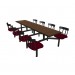 Windswept Bronze laminate table top, Black Dur-A-Edge, Country chairhead with Burgundy composite seat