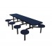 Navy Legacy laminate table top, Black Dur-A-Edge ®, Composite button seat in Navy