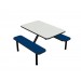 Island Bench & Table - 48" Fog laminate table and Atlantis laminate bench