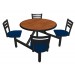 Wild Cherry laminate table top, Black Dur-A-Edge® , Quest chairhead with Atlantis seat