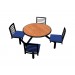  Wild Cherry laminate table top, Black Dur-A-Edge® , Latitude chairhead with Bluejay seat