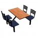 Wild Cherry laminate table top, Black Dur-A-Edge®, Quest chairhead with Atlantis seat