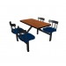 Wild Cherry laminate table top, Black vinyl edge, Country chairhead with Atlantis seat