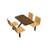 Morro Zephyr laminate table, Black vinyl edge, Natural Oak laminae chairhead
