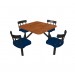 Wild Cherry laminate table top, Country chairhead with Atlantis seat